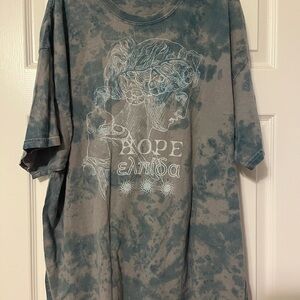 Urban Outfitters Teal and Gray Graphic Tee